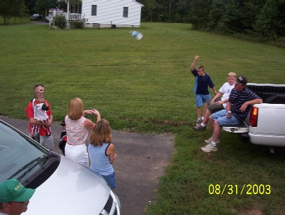 Look at the bottle in mid air